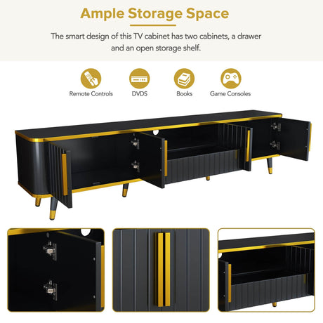 Modern Luxury Minimalism TV Stand With Storage Cabinets - Sleep Galleria