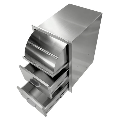 Stainless Steel Kitchen Cabinet With Paper Towel Holder - Omega Lifestyles