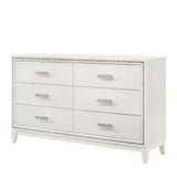 White Synthetic Wood Six-Drawer Bedroom Dresser - Omega Lifestyles