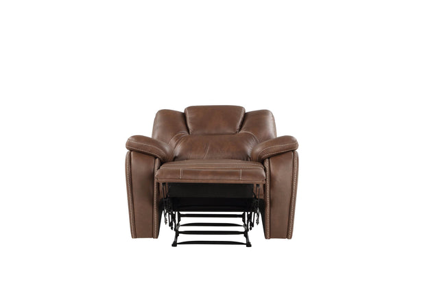 Manual Recliner Chair With Padded Faux Leather Upholstery - Omega Lifestyles