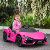 12V Licensed Lamborghini Kids Electric Ride-On Car Pink - Omega Lifestyles