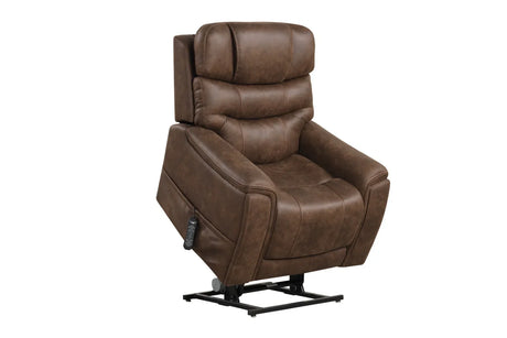 Transitional Walnut Fabric Dual Motor Lift Massage Chair - Omega Lifestyles
