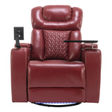 Power Recliner Chair PU Leather With USB Tray Table - Omega Lifestyles