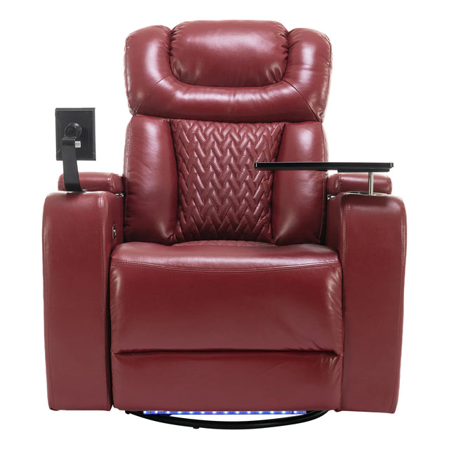 Power Recliner Chair PU Leather With USB Tray Table - Omega Lifestyles