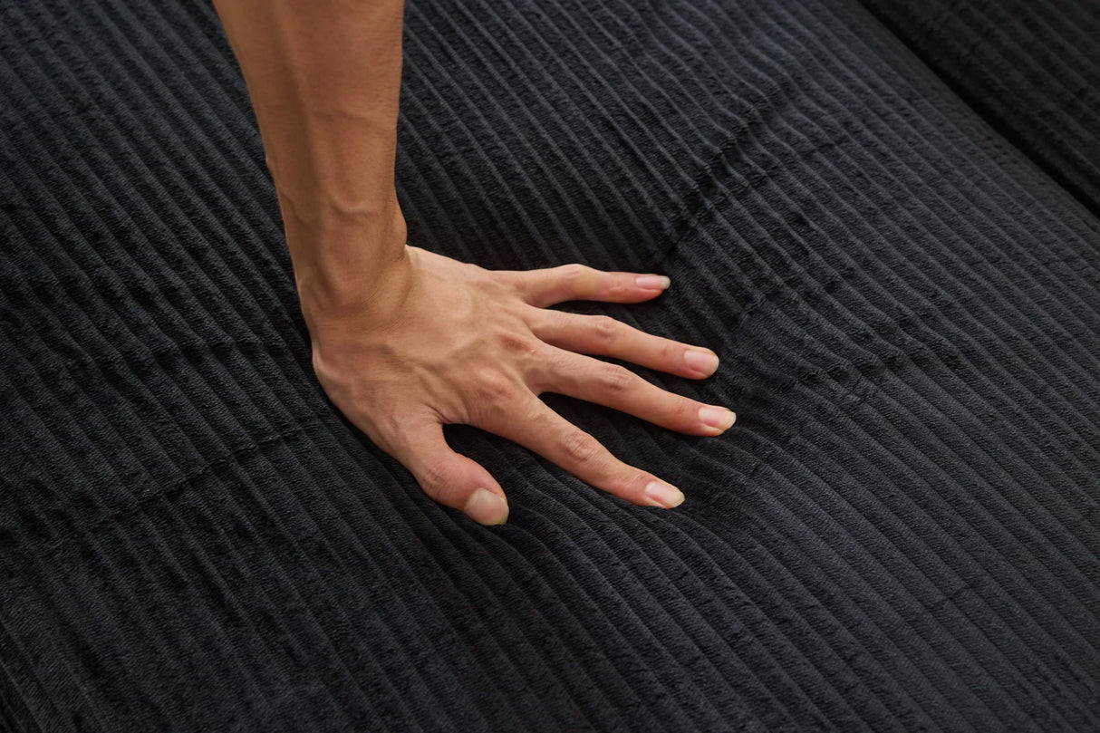 Corduroy Upholstered Chaise Lounge Chair With Ottoman - Omega Lifestyles