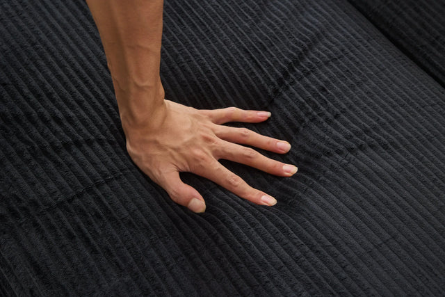 Corduroy Upholstered Chaise Lounge Chair With Ottoman - Omega Lifestyles