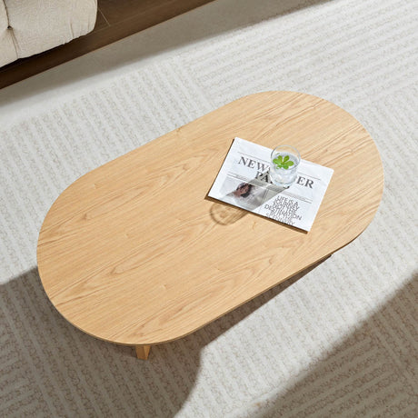 Modern Compact Oak MDF Pedestal Coffee Table - Sleep Galleria