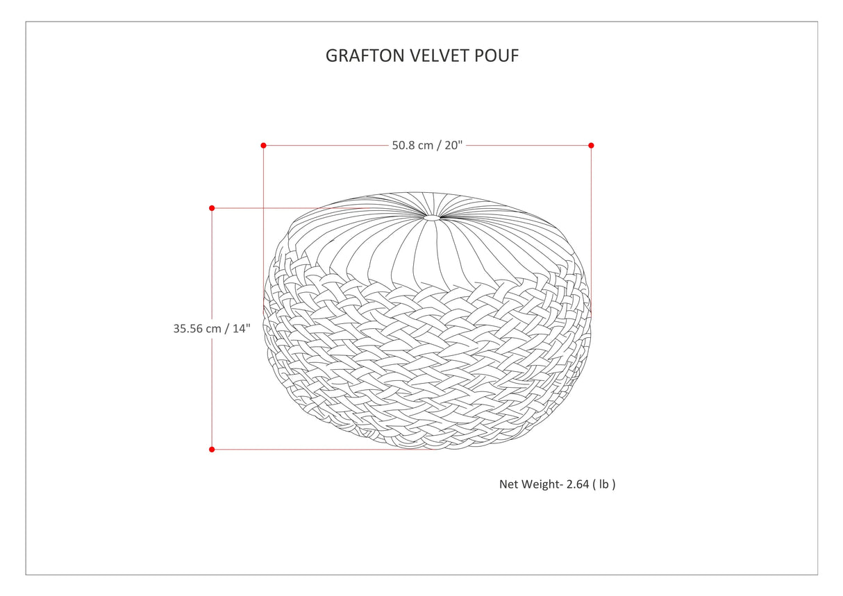 Teal Velvet Round Pouf With Button Tufted Top - Omega Lifestyles