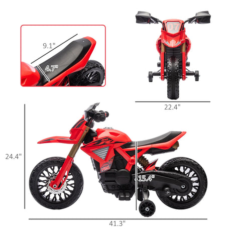 6V Kids Electric Motorcycle With Training Wheels And Horn - Omega Lifestyles