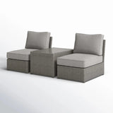 2-Piece Weather-Resistant Wicker Outdoor Seating Set With Cushions - Omega Lifestyles