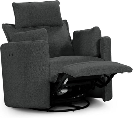 Soft Faux Leather Power Recliner With Adjustable Headrest Footrest - Omega Lifestyles