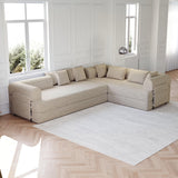 Convertible Chenille Foam 4-Seat Folding Sleeper Sofa Bed Set - Omega Lifestyles