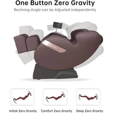 S Track Massage Chair, Full Body Zero Gravity Shiatsu Recliner with Smart Voice Controller, Brown