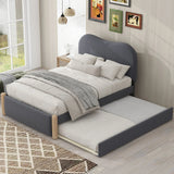 Twin Upholstered Platform Bed Frame With Trundle and Headboard - Omega Lifestyles