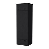 Lakewood Black Engineered Wood Double Door Armoire - Omega Lifestyles