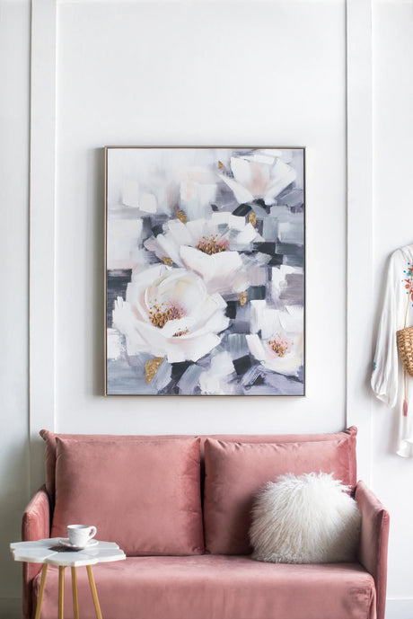 Sarah Multicolor Framed Floral Oil Painting Wall Art - Omega Lifestyles