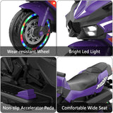 12V Violet Kids Electric Motorcycle With Bluetooth Music - Omega Lifestyles