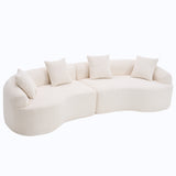 Curved White Foam And Spring Modular Sectional Sofa