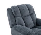 Manual Upholstered Slate Chenille Swivel Recliner - Omega Lifestyles