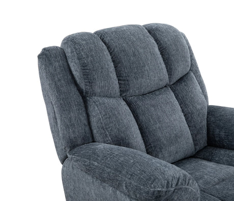 Manual Upholstered Slate Chenille Swivel Recliner - Omega Lifestyles