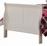 Full White Synthetic Wood Sleigh Bed Frame - Omega Lifestyles