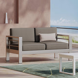 Aluminum Outdoor Patio Loveseat With Water-Resistant Cushion - Omega Lifestyles