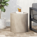 Lightweight Concrete Cylindrical Outdoor Side Table