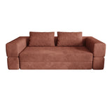 Orange Chenille Folding Memory Foam Sofa Bed Couch - Omega Lifestyles