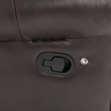 Brown Faux Leather Manual Recliner Chair With LED Light - Omega Lifestyles