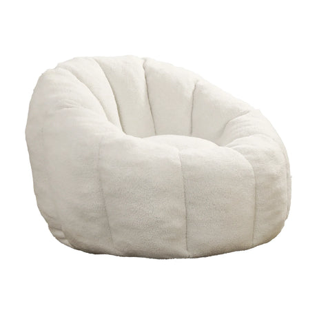 Plush Teddy Foam Bean Bag Chair With Armrests - Omega Lifestyles