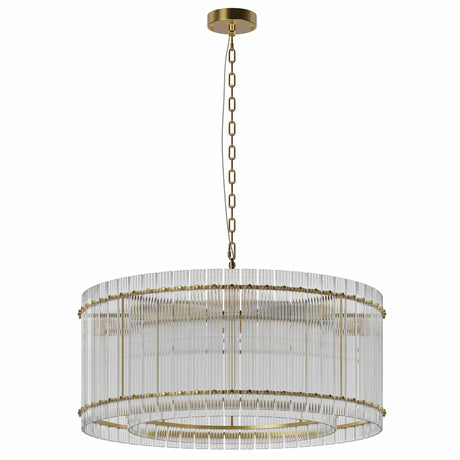 Modern Gold 37-Inch Round 8-Light Crystal Chandelier - Omega Lifestyles