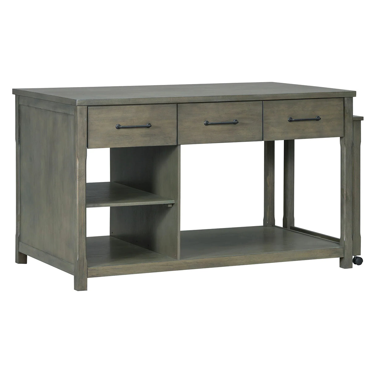 Expandable Retro Kitchen Island With Built-In Power Outlets - Omega Lifestyles