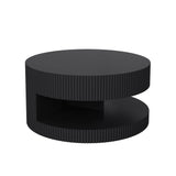 Round Black MDF Two-Tier Storage Coffee Table - Sleep Galleria