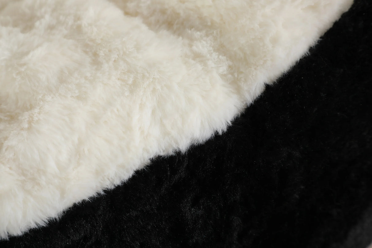 Multicolor Faux Fur Oversized Foam-Filled Bean Bag Chair - Omega Lifestyles