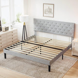 Queen Modern Iron Adjustable Headboard Bed Frame - Omega Lifestyles