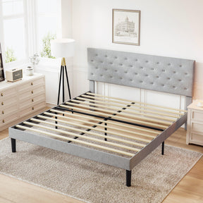 Queen Modern Iron Adjustable Headboard Bed Frame - Omega Lifestyles