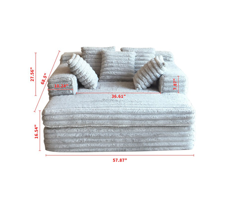 Oversized Corduroy Upholstered Sleeper Chaise Lounge Chair - Omega Lifestyles