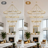 Farmhouse Wagon Wheel 60-Light Adjustable Height Chandelier - Omega Lifestyles