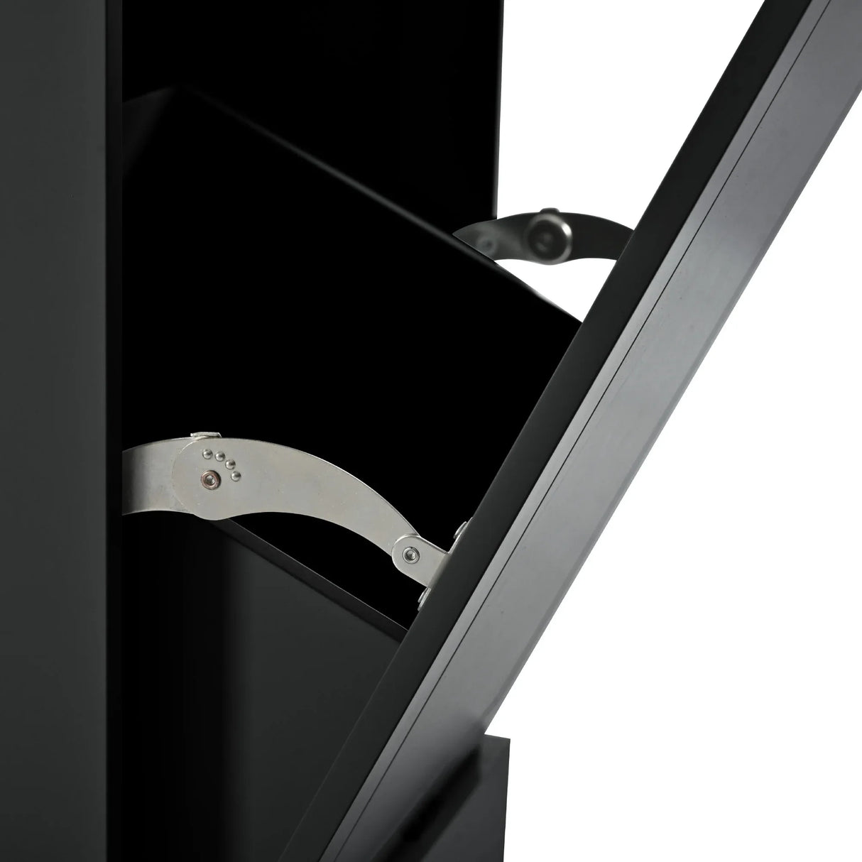 Fluted Rubber Wood Kitchen Island With Trash Can Cabinet - Omega Lifestyles