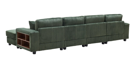 Modern Convertible U-Shaped Corduroy Fabric Sofa - Omega Lifestyles
