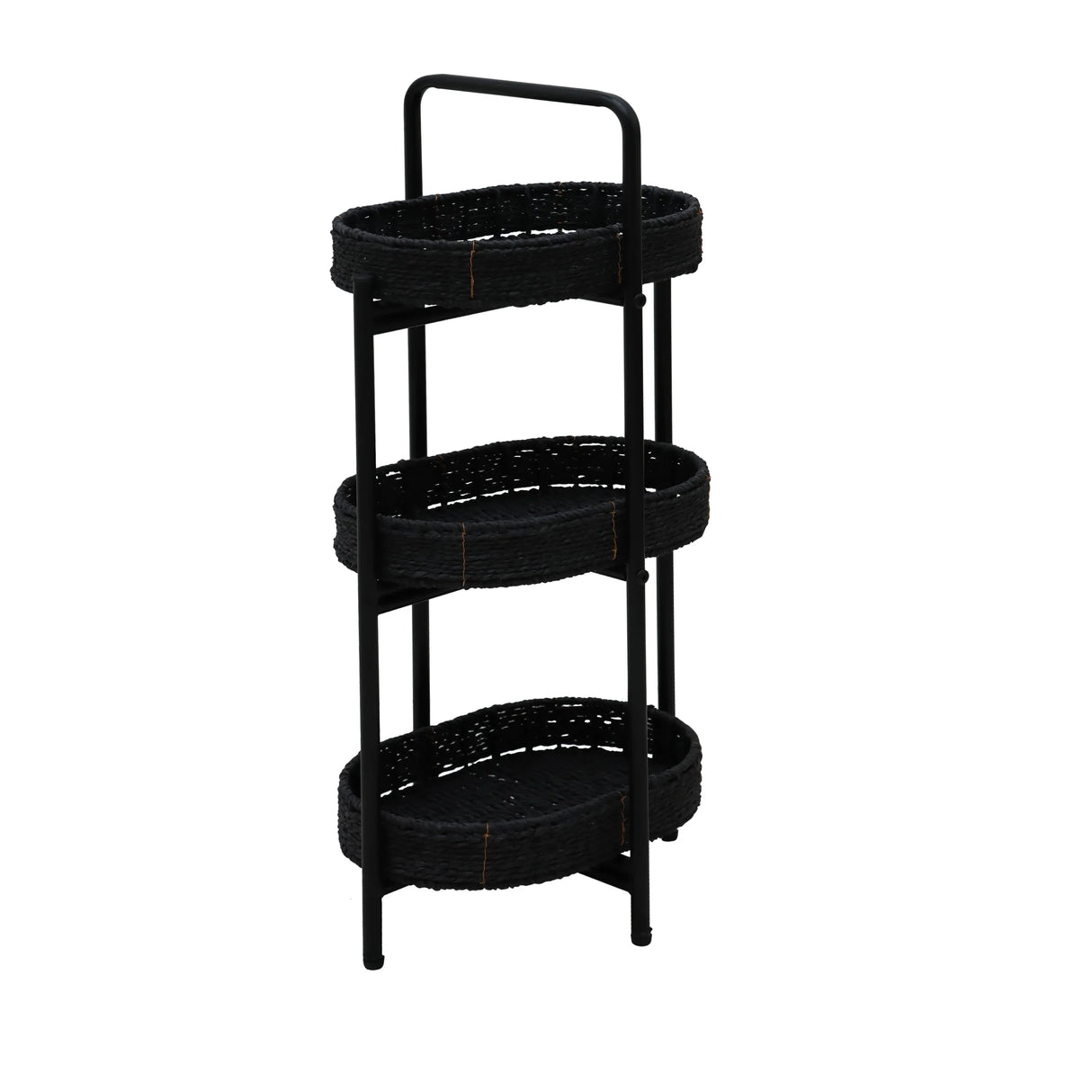 Modern 3-Tier Handwoven Metal Frame Side Table - Omega Lifestyles