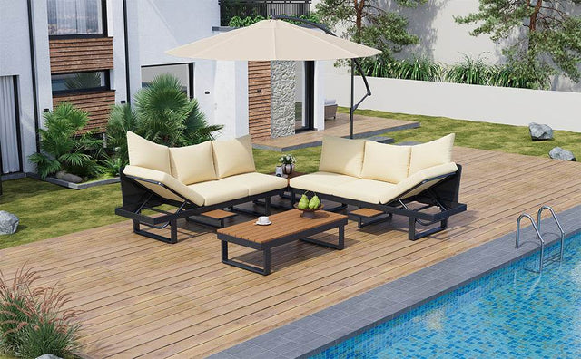 Adjustable Reclining Outdoor Sectional Patio Furniture Set - Omega Lifestyles