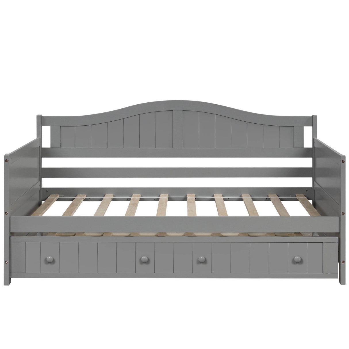 Twin Solid Wood Daybed With Trundle Gray - Omega Lifestyles