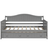 Twin Solid Wood Daybed With Trundle Gray - Omega Lifestyles