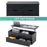 Lift-Top Coffee Table With Hidden Storage And Drawers - Sleep Galleria