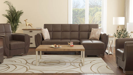 Convertible PU Leather Upholstered Chaise Lounge With Storage - Omega Lifestyles