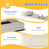 Adjustable Canopy Wooden Kids Sandbox With Kitchen Playset - Omega Lifestyles