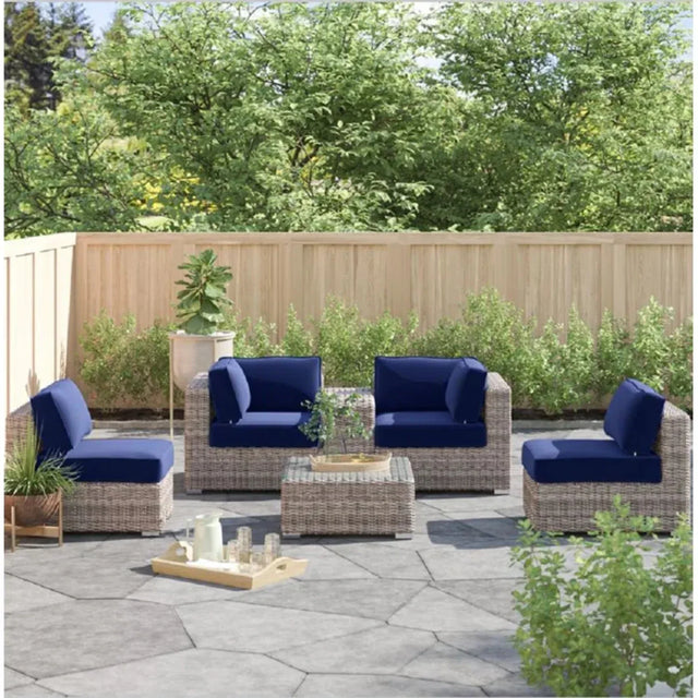 Weather-Resistant HDPE Wicker Patio Conversation Set With Cushions - Omega Lifestyles