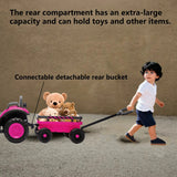 12V Kids Electric Ride On Tractor With Trailer Toy Car - Omega Lifestyles