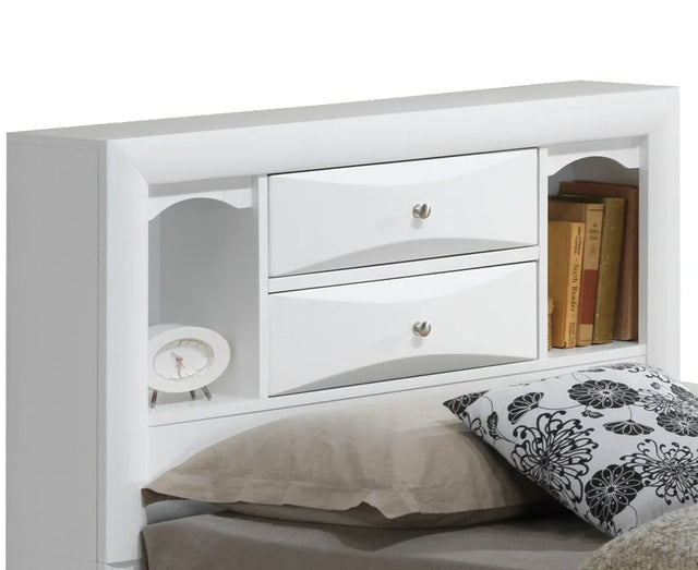 White Twin Storage Bed With Built-In Drawers - Omega Lifestyles